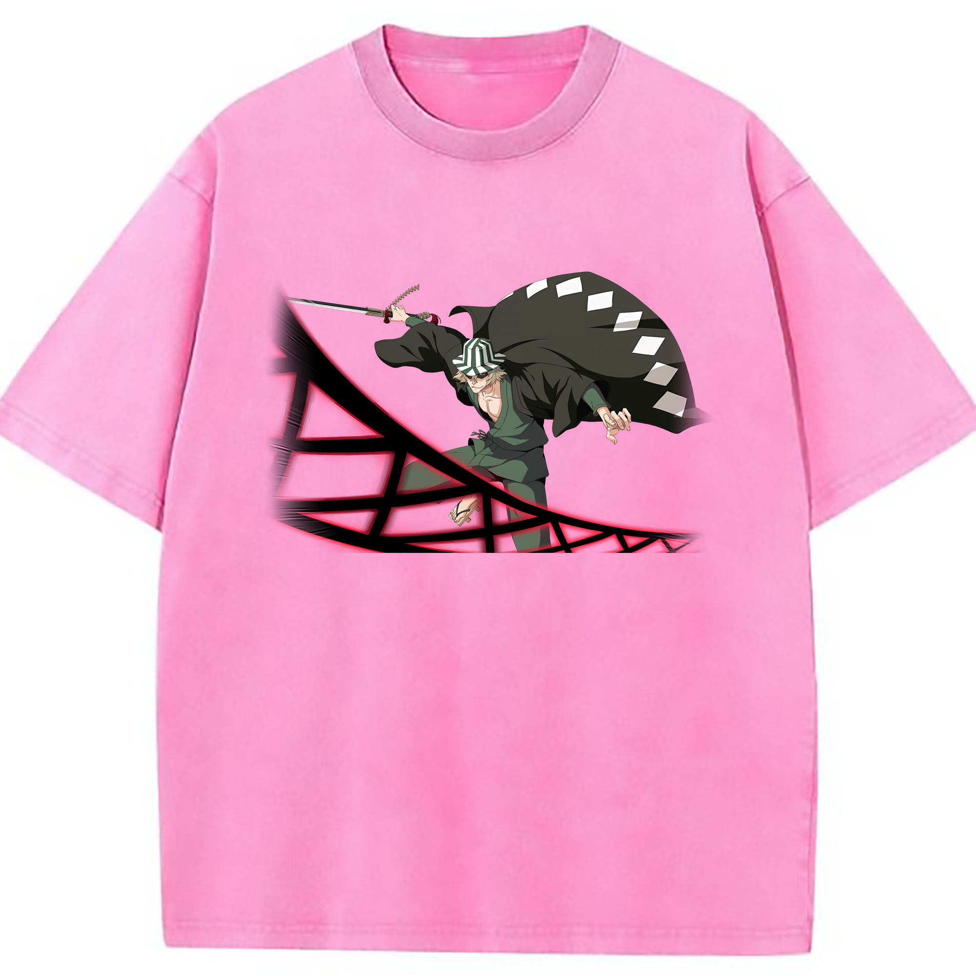 （画像用） "ブリーチ 浦原 喜助（うらはら きすけ） BLEACH Urahara Kisuke " 綿100% ヴィンテージ風 半袖Tシャツ（フロントプリント）